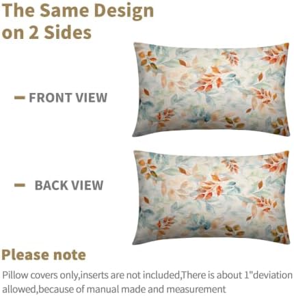 Fall Maple Leaves Pillow Covers Orange 12x20 Set of 2 Highly Absorbent - Image 6