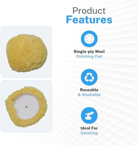 SM Arnold Wool Polishing Pad Removes Wax for Detailers, 3-Pack - Image 3