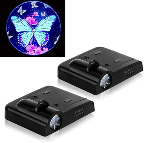 2PCS Butterfly Cars Door Logo Projector LED Shadow Light Welcome Lamp