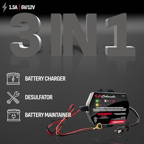 Schumacher Electric 1.5A Car Battery Charger & Maintainer, 6V/12V – SC1300 - Image 2
