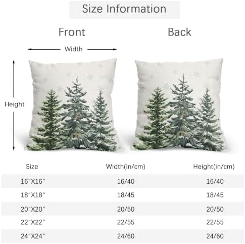 Winter Christmas Tree Pillow Covers 20x20 Set of 2 Highly Absorbent - Image 4