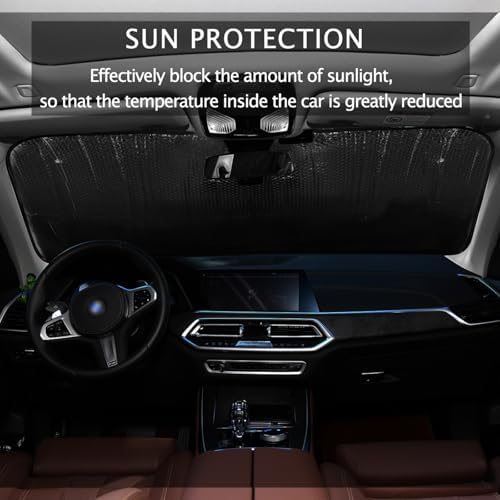 Funny Raccoon Driving Car Windshield Sun Shade Foldable UV Ray Sun Visor Protector Sunshade to Keep Your Vehicle Cool (55" x 27.6")