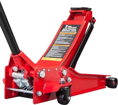 Big RED ATZ830026XR Torin Hydraulic Ultra Low Profile Heavy Duty Steel Service/Floor Jack with Dual Piston Quick Lift Pump, 3 Ton (6,000 lb) Capacity, Red by BIGRED