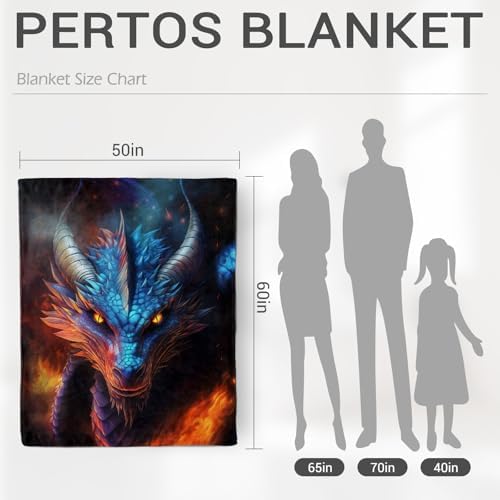 Jekeno Dragon Theme Throw Blanket, Dragons Gifts for Boys 50"x60" - Image 4