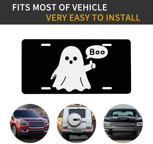 Front License Plate Ghost Boo Vanity Plates Aluminu for Women Cool
