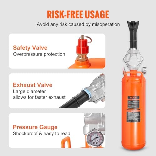 VEVOR Tire Seater, 2.1 Gal/8 L Air Tire Blaster, 120 PSI Handheld, Portable Tire Inflator Tool, 85-116 PSI Operating Pressure for Tractor Truck ATV Car and Automobile Repair - Image 6