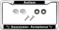 Autism Awareness Universal US CA Car License Plate Frame Acceptance Love Autism Chrome License Plate Frame Autism Car Accessories License Plate Frame Girly