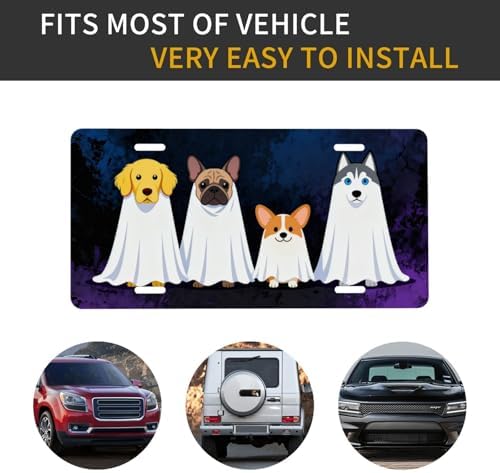 Little Dog Ghosties Front License Plate 6" * 12" for Women