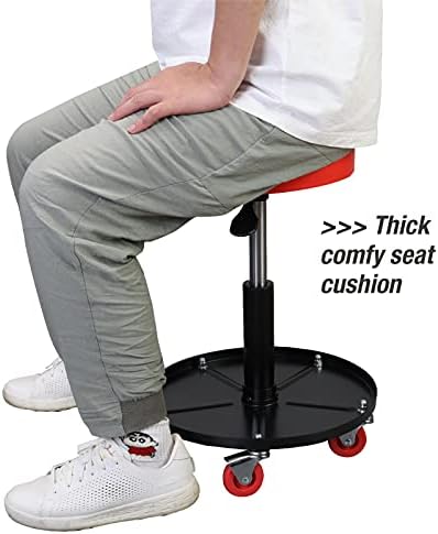 Big RED Pneumatic Rolling Mechanic Stool, Low Profile - Image 7