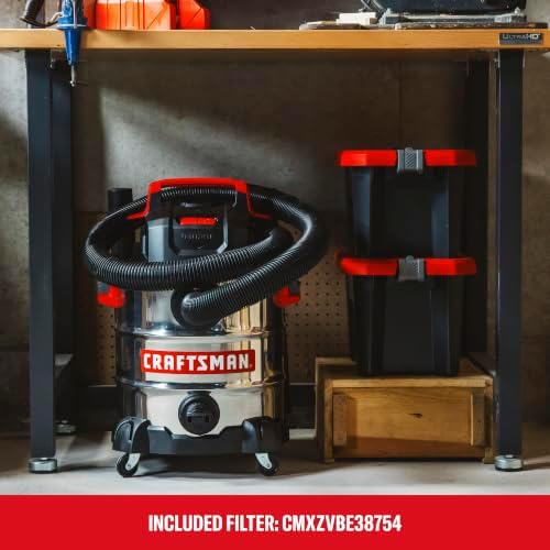 CRAFTSMAN CMXEVBE17155 10 Gallon 6.0 Peak HP Stainless Steel Vacuum Bundle - Image 6