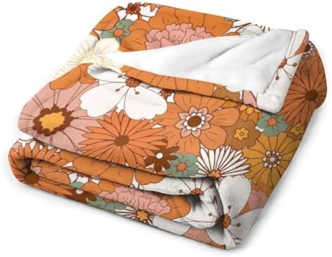 Socira Memphis 70s 80s Flowers Blanket Throw Blanket Memphis 70s 80s Flowers Gifts for Women Men Soft Sofa Throws for Travel Camping Bed Home Decor Car Birthday Gift 60"*80"（150 * 200cm） - Image 3
