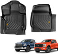 CAT® JustFit™ 3D Custom Fit Front Floor Mats for Ford F-150 Super Cab 2015-2026, Heavy Duty Rubber Floor Liners Laser Measured, Ford F150 SuperCab Accessories