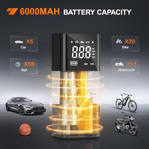 Nilight Rechargeable Cordless Tire Inflator 150PSI Dual Power Supply