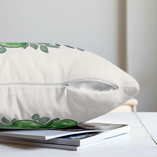 Sweetshow St Patricks Day Pillow Covers 20x20 Inches Lucky Green Shamrock Eucalyptus Heart Throw Pillow Case Set of 2 Irish Spring Pillows Cotton Linen Cushion Cover for Home Couch Sofa Livingroom - Image 4