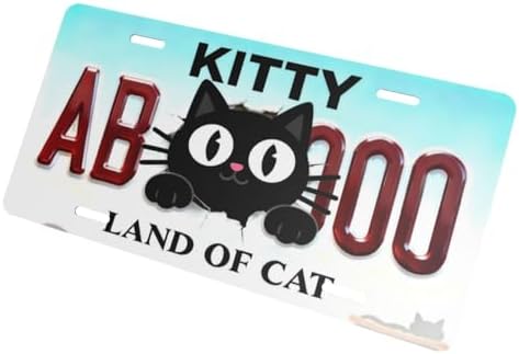 Cute Black Cat Front License Plate Car Decorative License Plates