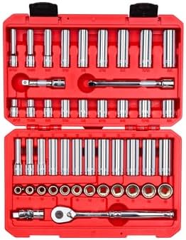TEKTON 3/8 Inch Drive 12-Point Socket and Ratchet Set, 46-Piece | SKT15302 by TEKTON