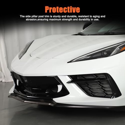 Car Fangs Car Teeth Decor Compatible with Corvette C8 Stingray 2020-2024 Halloween Vampire Fangs Teeth for car- Mounts to Front Grille on Vehicles ABS DIY Sticker Accessories 2PCS (White)