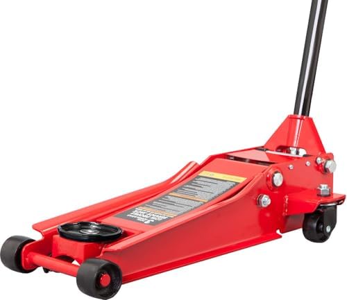 Big RED ATZ830026XR Torin Hydraulic Ultra Low Profile Heavy Duty Steel Service/Floor Jack with Dual Piston Quick Lift Pump, 3 Ton (6,000 lb) Capacity, Red - Image 2