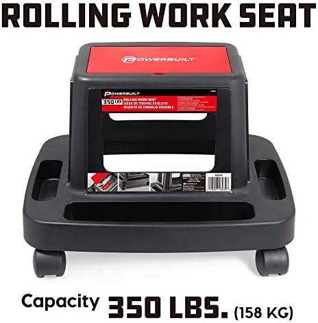 Powerbuilt Heavy Duty Injection Rolling Work Seat, Under-seat Storage Holds Tools, 3 Trays in Base Hold Tools and Small Parts, 350-pound Load Capacity - 620526 - Image 2