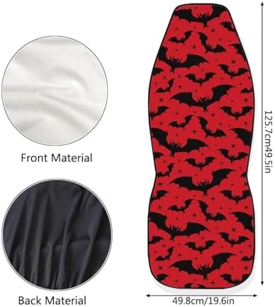 Halloween Bat Car Seat Covers Universal Front Car Seats Breathable Anti-Slip Back Fabric Removable Automotive Accessories Suitable for Cars, SUV and Trucks