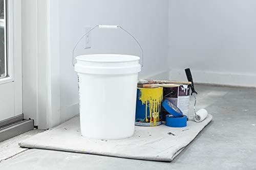 United Solutions 5 Gallon Bucket - 3 Pack, White, Heavy Duty BPA-Free Plastic Bucket, Comfortable Handle, Easy to Clean, Perfect for on The Job, Home Improvement, or Household Cleaning - Image 4