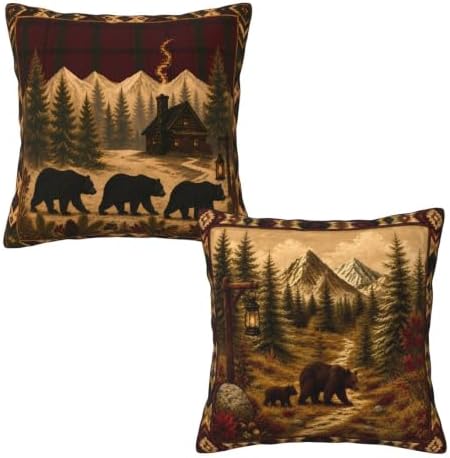 Country Animals Throw Pillow Covers 18x18 inch Set of 2 by Mshutbna