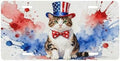 American Flag Cat Front License Plate Car Decorative License Plates