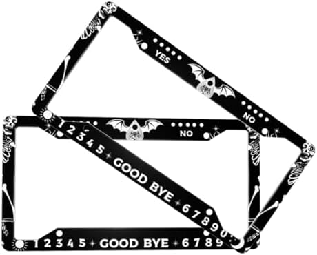 Skull Gothic License Plate Frame 2 Pack License Plate Holder Universal Aluminum License Plate Cover Car Accessories for Men Women