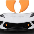 Car Fangs Car Teeth Decor Compatible with Corvette C8 Stingray 2020-2024 Halloween Vampire Fangs Teeth for car- Mounts to Front Grille on Vehicles ABS DIY Sticker Accessories 2PCS (Orange)
