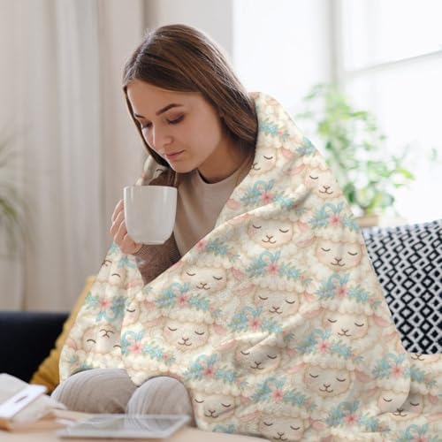 Socira Cute Goat Sheep Blanket Throw Blanket Cute Goat Sheep Gifts for Women Men Soft Sofa Throws for Travel Camping Bed Home Decor Car Birthday Gift 50"*60"（130 * 150cm） - Image 5