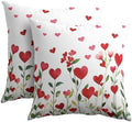 Valentines Day Pillow Covers 24x24 Set of 2 Green Red Heart Throw Pillow Covers Love Pillowcase Linen Decoration Farmhouse Holiday Cozy Soft Cushion Case Couch for Indoor Outdoor Home Decor by Trongr