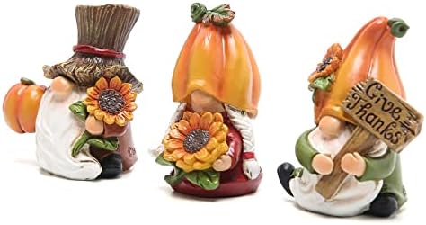 Hodao Thanksgiving Gnomes Decorations, Fall Pumpkin Elf Decor for Home 3pcs - Image 2