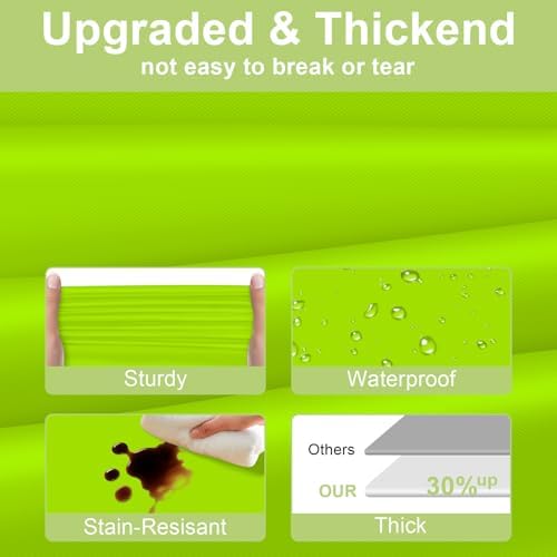 QIKSION 12 Pack Lime Green Plastic Tablecloth, Neon Green Table Cloth - Image 3