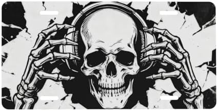 Skull Music Front License Plate 6" * 12" for Women