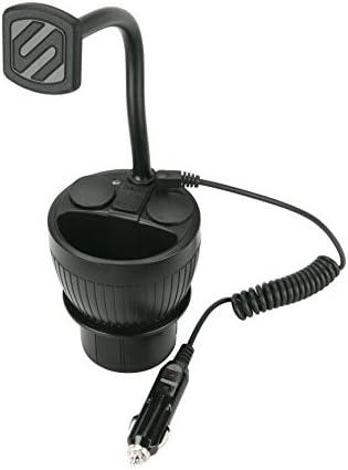Scosche MAGPCUP MagicMount PowerHub Magnetic Car Cup Holder Phone Mount - Strong Magnet Car Mount for iPhone and Android - Secure Magnetic Cell Phone Holder - USB Charging Ports for Multiple Devices