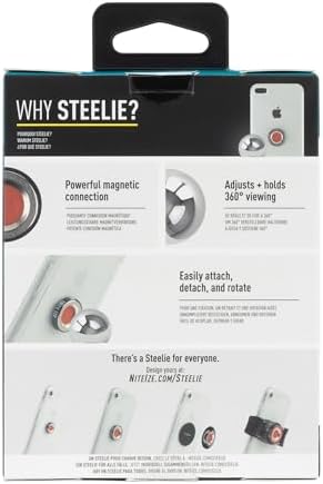 Nite Ize Steelie Orbiter Dash Kit - Metal Plate Attaches to Exterior of Charger - Dashboard System with Magnetic Socket, Dash Mount & Metal Plate - Orbiter