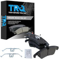 TRQ Front Brake Pads Ceramic Hardware Wear Sensor