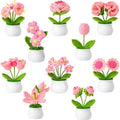 Suncalla 10 Pcs Pink Crochet Flowers Pot Bulk Thank You Gifts Crochet Plant by Unknown