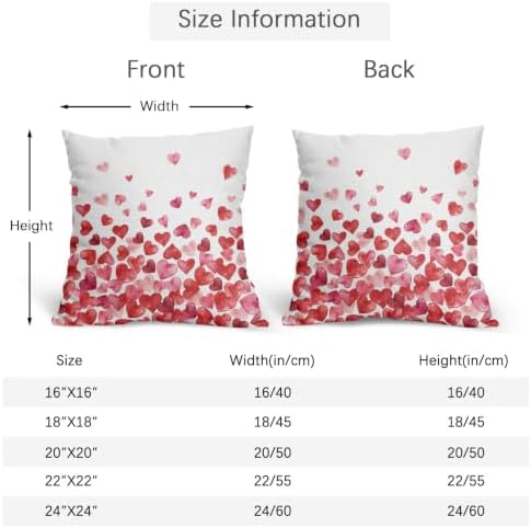 Valentines Day Throw Pillow Covers 18x18 Set of 2 Pink Red Love Heart - Image 4