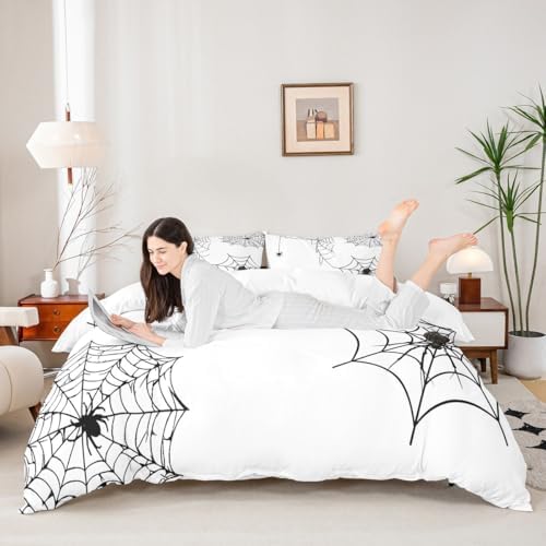 Feelyou Spiders Halloween Themed Bedding Set 2Pcs Twin Size Boys Girls - Image 3