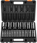 VEVOR Impact Socket Set 1/2 Inches 19 Piece, Deep Socket, 6-Point Sockets, Rugged Construction, Cr-V, 1/2 Inches Drive Socket Set Impact 3/8 inch - 1-1/2 inch, with a Storage Cage by VEVOR