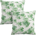 Sweetshow Saint Patricks Day Pillow Covers 12x12 Inches Green Clover Throw Pillow Case Set of 2 Spring Summer Green Leaf Pillows Cotton Linen Cushion Cover for Home Couch Sofa Livingroom by Sweetshow
