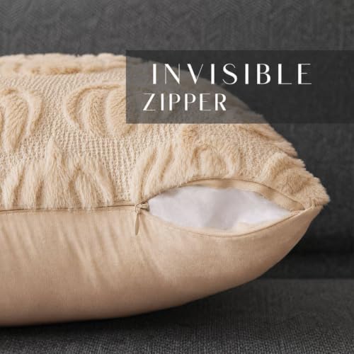 DFXSZ Fall Pillow Covers 24x24 2Pcs Beige Pumpkin Fall Decorations for Home - Image 2