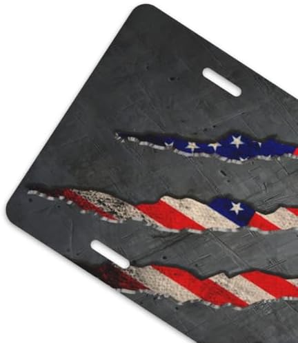 Torn American Flag Front License Plate 6" * 12" for Women