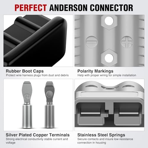 Nilight 350AMP 2/0AWG Anderson Connector 12V-36V Battery Quick Connect Kit
