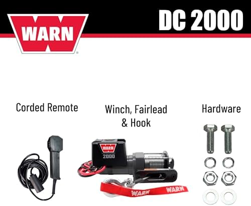 WARN DC Series 12V Electric Winch with 2000 lb Pulling Capacity - 92000 - Image 2