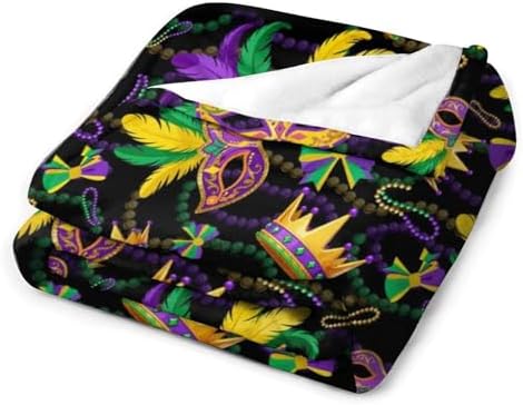 Socira Mardi Mask Gras Blanket Throw Blanket Mardi Mask Gras Gifts for Women Men Soft Sofa Throws for Travel Camping Bed Home Decor Car Birthday Gift 40"*50" （100 * 130cm） - Image 3