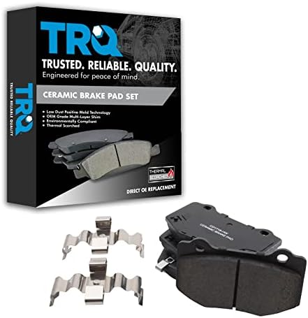 TRQ Rear Brake Pads Ceramic Hardware Wear Sensor