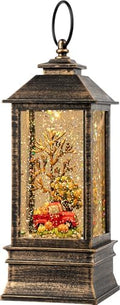 Fall Snow Globe Lantern Thanksgiving Glittering Lighted Lantern, Fall Harvest Day Decorations Gifts, Home Fall Halloween Decor (Pumpkins &Truck) by Qualdout