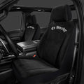 ED HARDY Car Seat Covers, Black Soft Short Plush & Silver Diamond Graphic